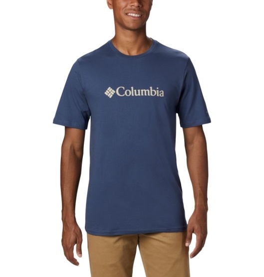 Blue Men's Columbia CSC Basic Logo T-Shirt | EMCJSF-037