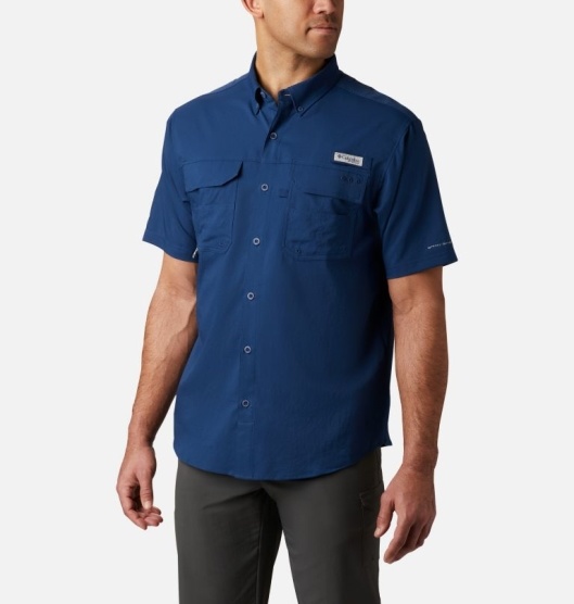 Blue Men's Columbia PFG Blood and Guts III Shirts | NOFUTG-321