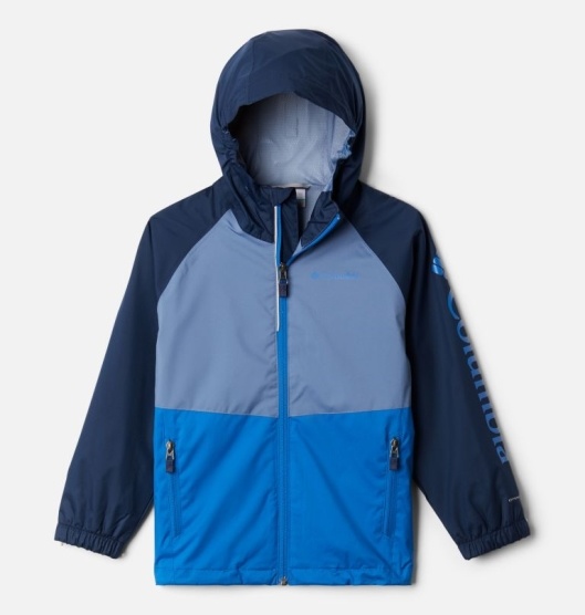 Blue Navy Kids' Columbia Dalby Springs Waterproof Jacket | EHNGMC-675