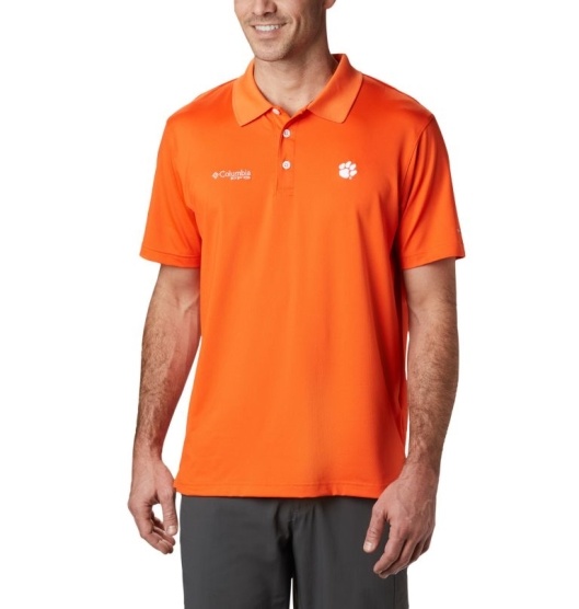 Orange Men's Columbia Collegiate Polo | HUXTMK-502