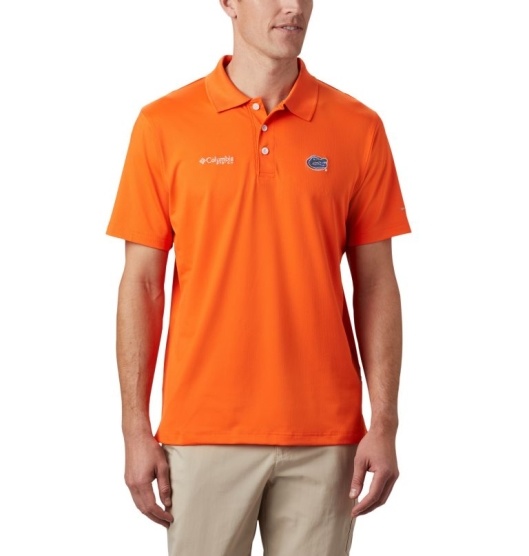 Orange Men's Columbia Collegiate Polo | SPGHOA-216