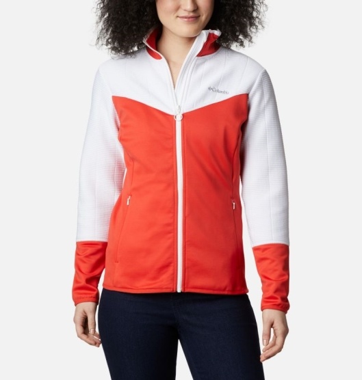 Orange White Women's Columbia Roffe Ridge Fleece Jacket | HGFYTU-237