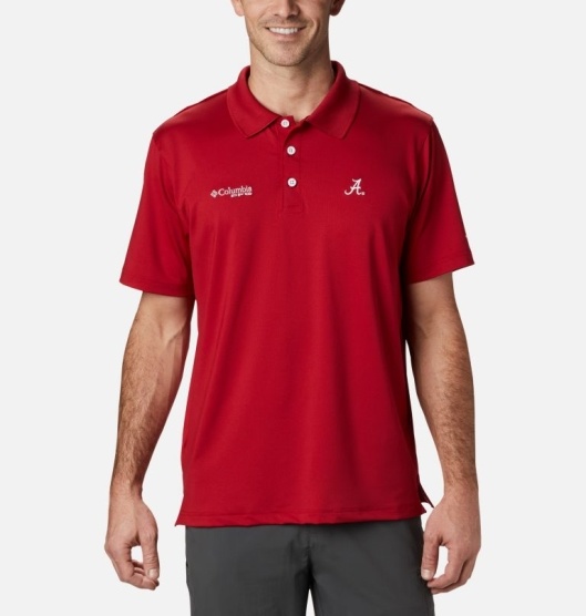 Red Men's Columbia Collegiate Polo | JUSTMI-719