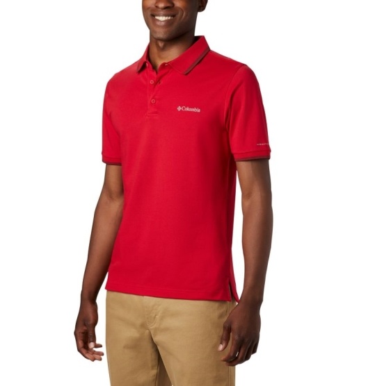 Red Men's Columbia Collegiate Polo | WXPRMC-927