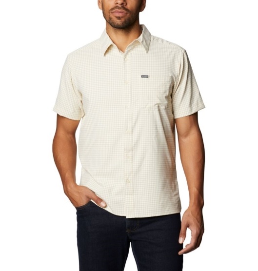 White Men's Columbia No Way Out Shirts | QRMWNL-369