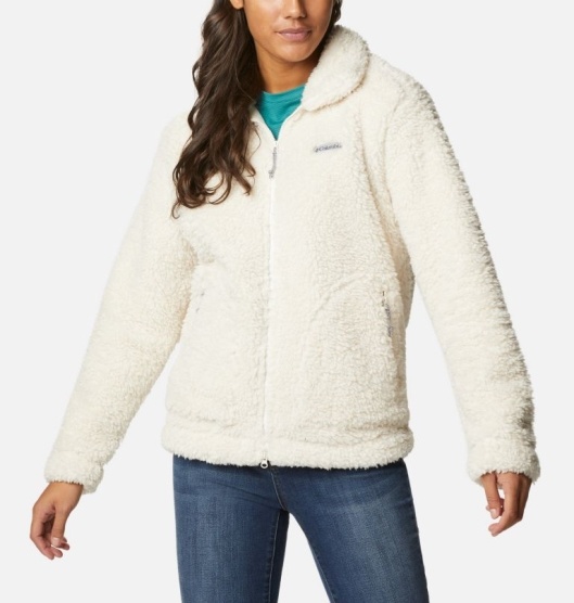 White Women's Columbia Sherpa Fleece Jacket | ASYVNR-697