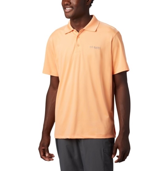 Yellow Men's Columbia PFG Skiff Cast Polo | SJAHDB-762